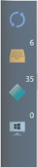 Icons to the left of the folders